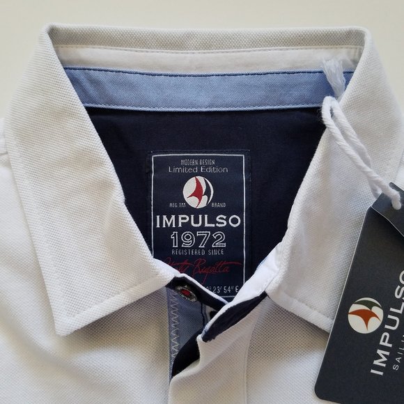 New Men's Impulso Italian While Shirt Long Sleeves 100% Cotton - Picture 11 of 14